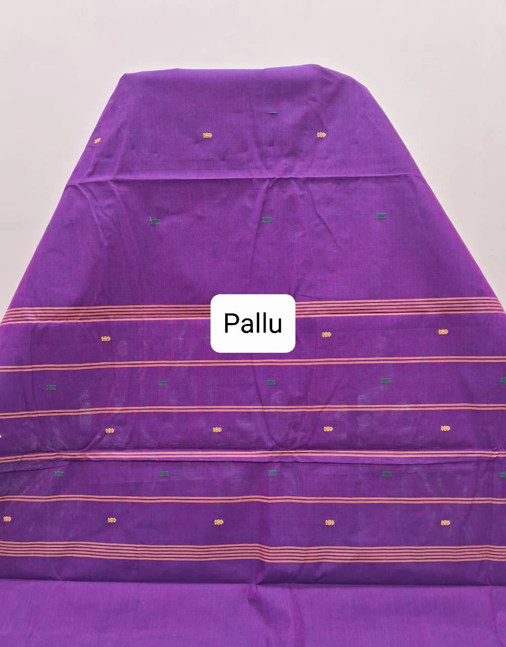 Deep purple Chettinad cotton saree Pallu