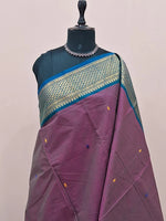 Wine Chettinad cotton saree 1