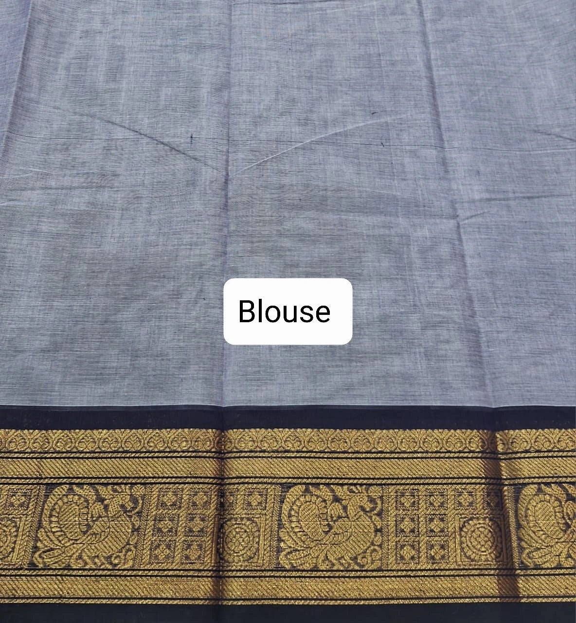 Steel blue Chettinad cotton saree Blouse