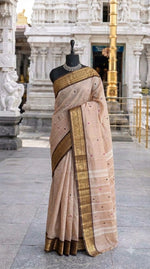 Cream Chettinad cotton saree