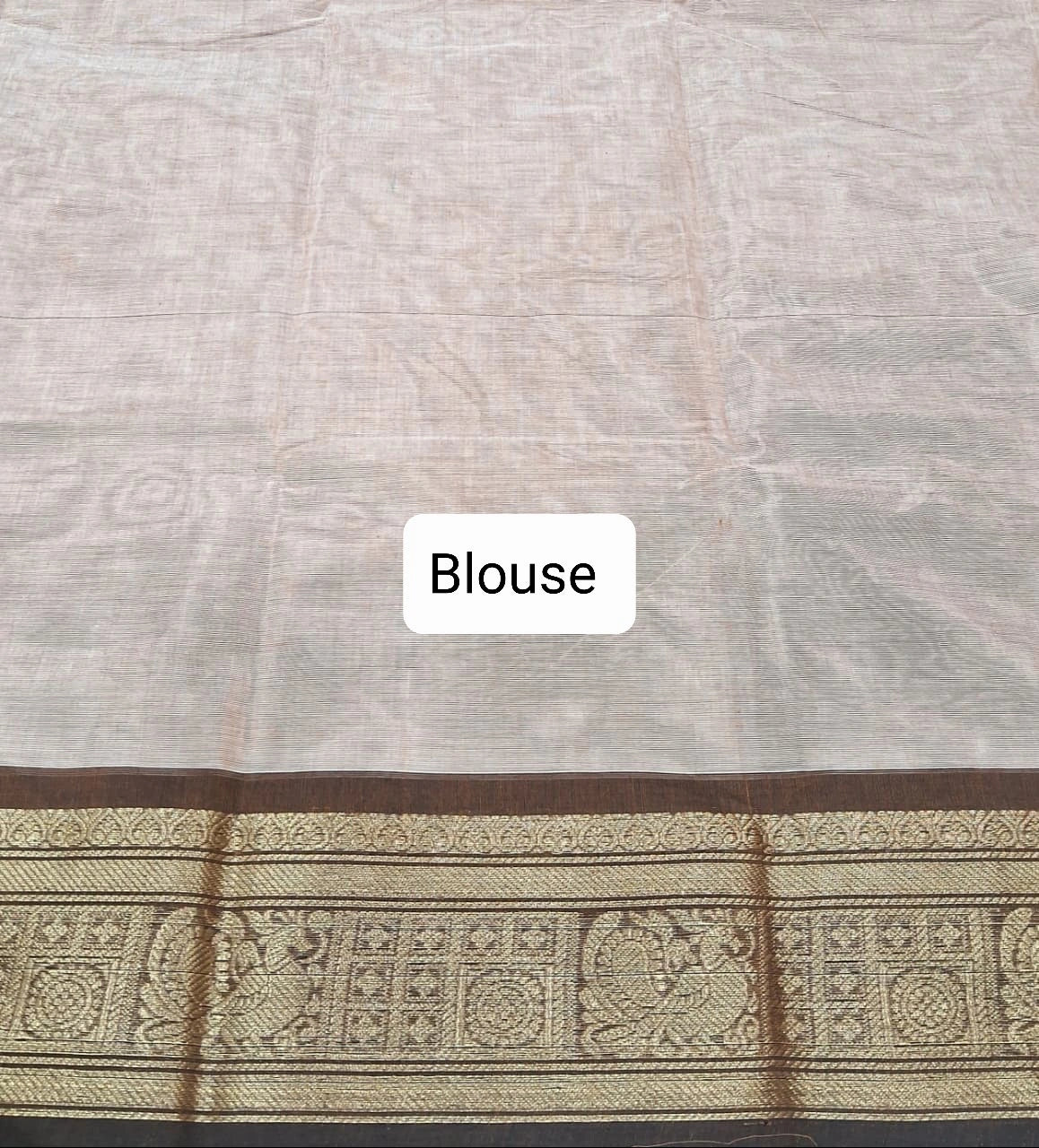 Cream Chettinad cotton saree Blouse