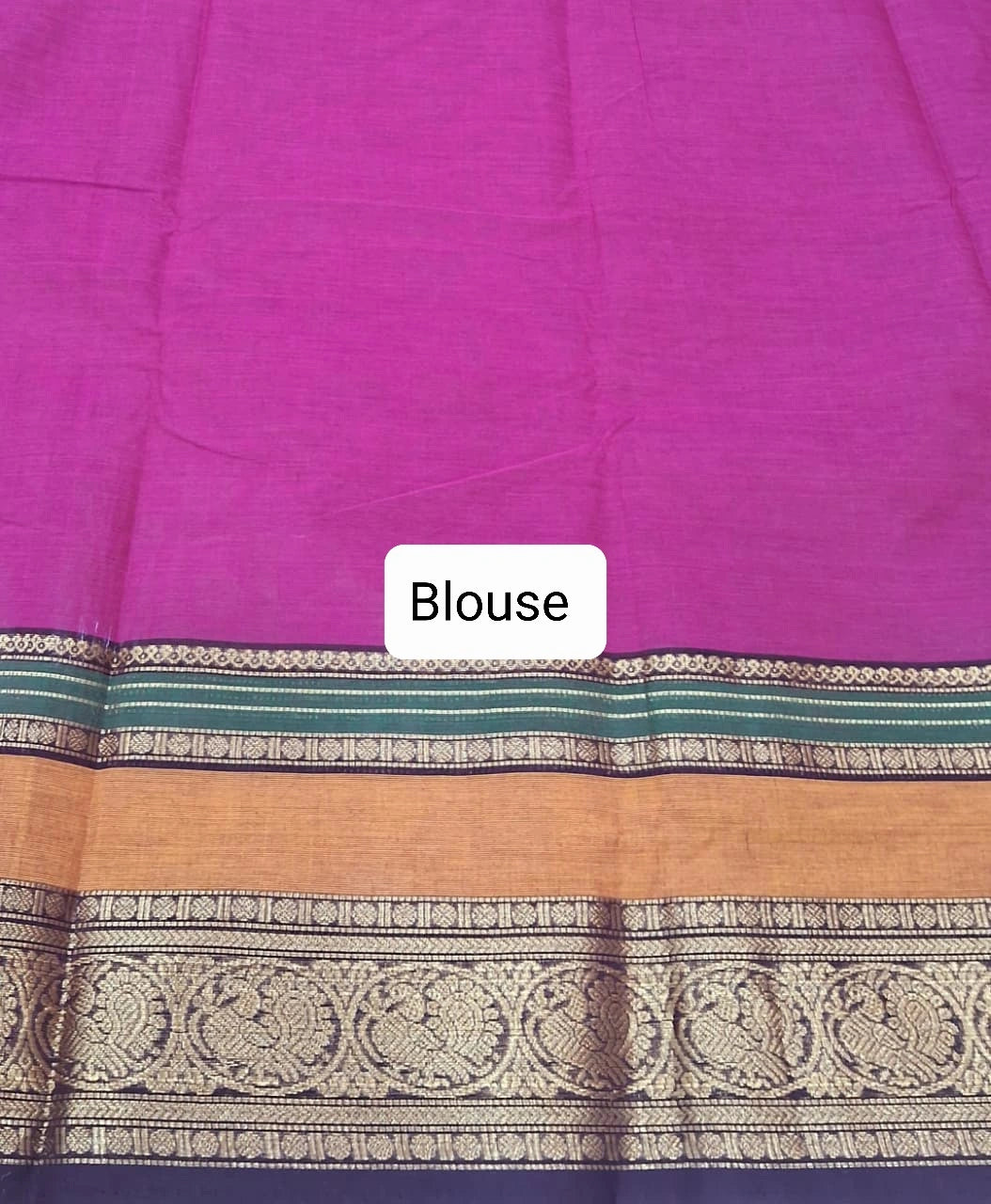 Rani pink Chettinad cotton saree Blouse