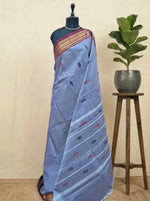Earth grey Chettinad cotton saree