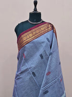 Earth grey Chettinad cotton saree 1