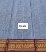 Earth grey Chettinad cotton saree Blouse