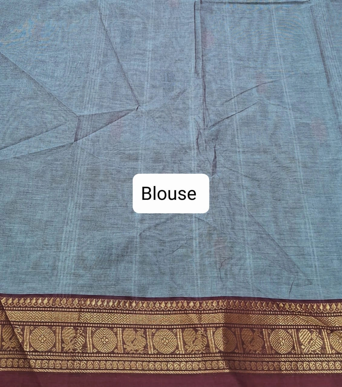 Grey Chettinad cotton saree blouse