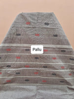 Grey Chettinad cotton saree Pallu