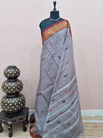 Grey Chettinad cotton saree 1