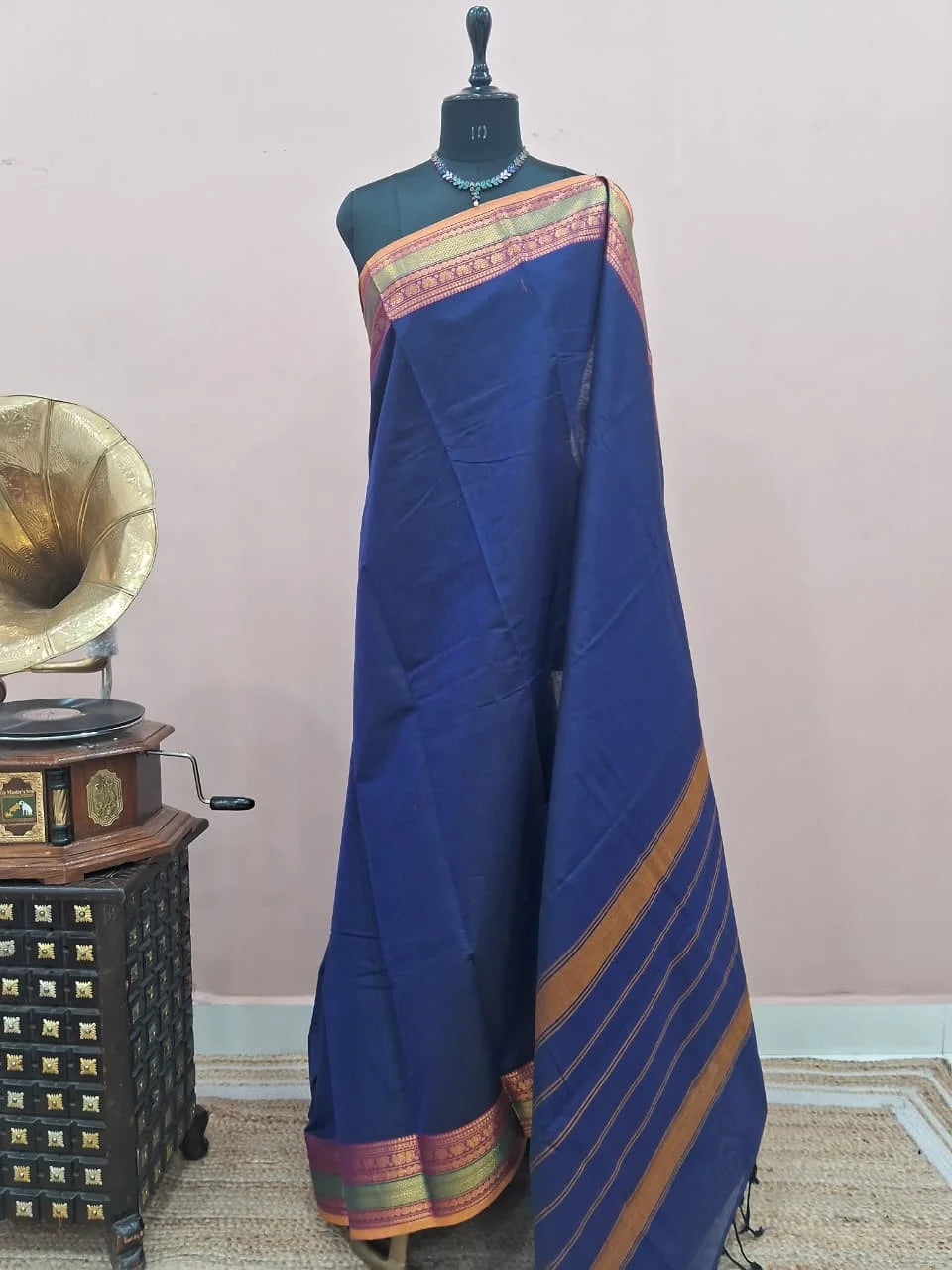 Indigo Blue Chettinad Cotton Saree