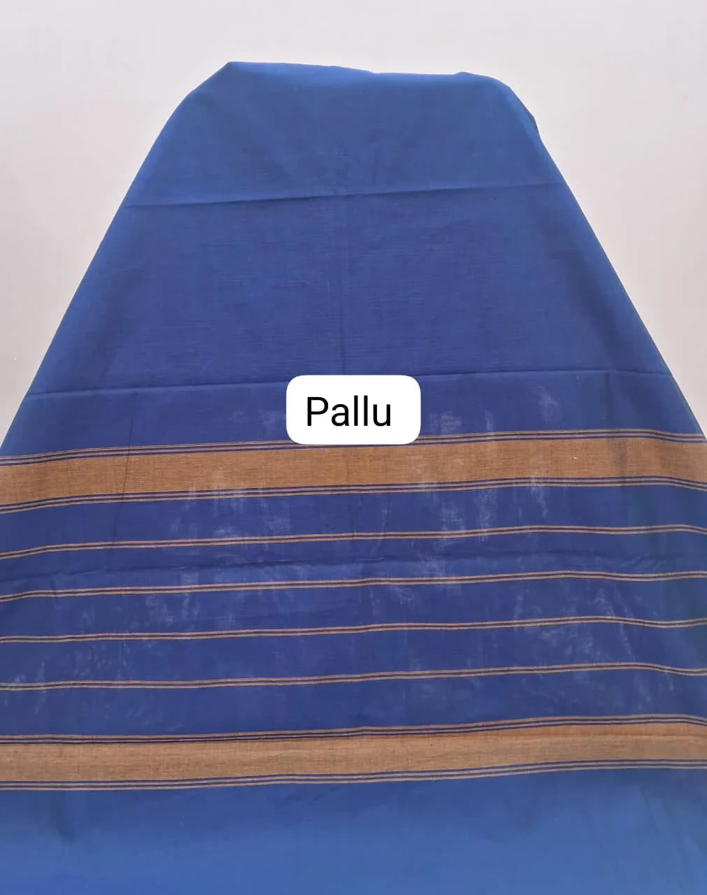 Indigo Blue Chettinad Cotton Saree Pallu