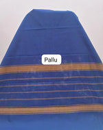 Indigo Blue Chettinad Cotton Saree Pallu
