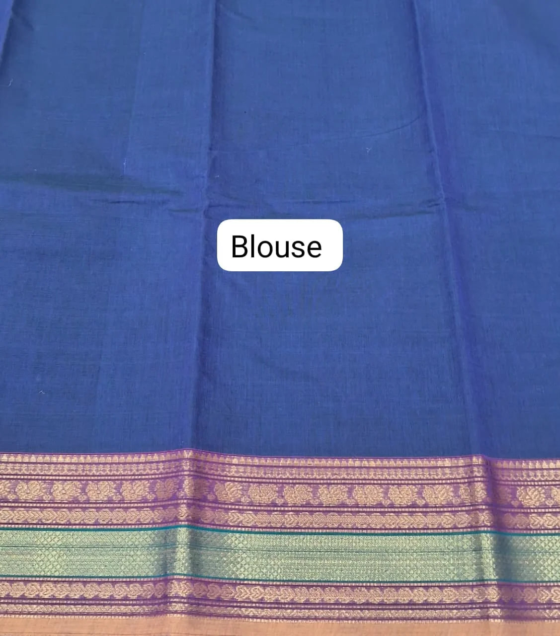 Indigo Blue Chettinad Cotton Saree Blouse