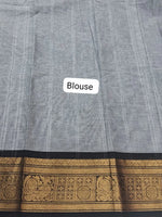 Grey Chettinad Cotton Saree Blouse