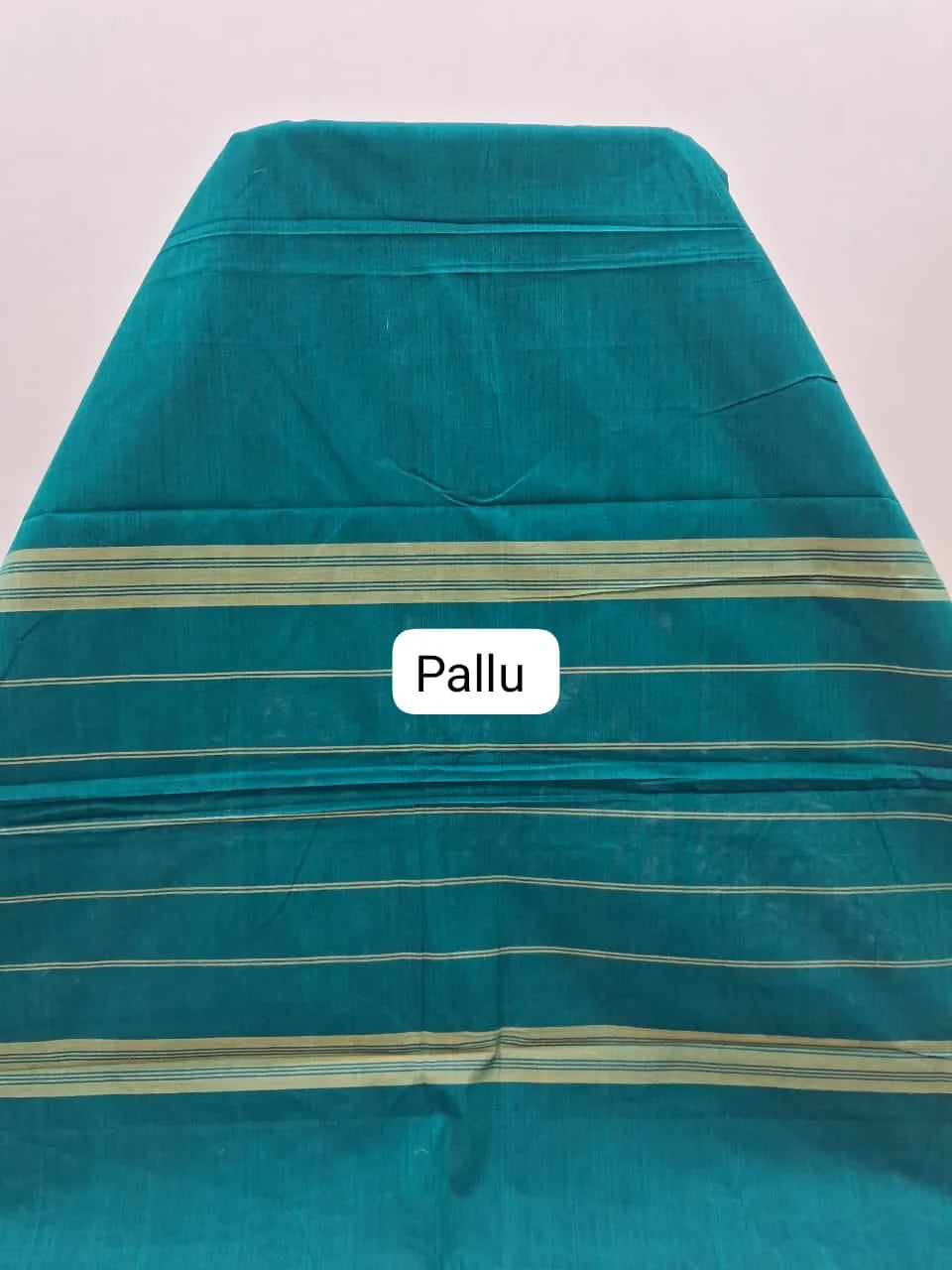 Peacock Green Chettinad Cotton Saree pallu