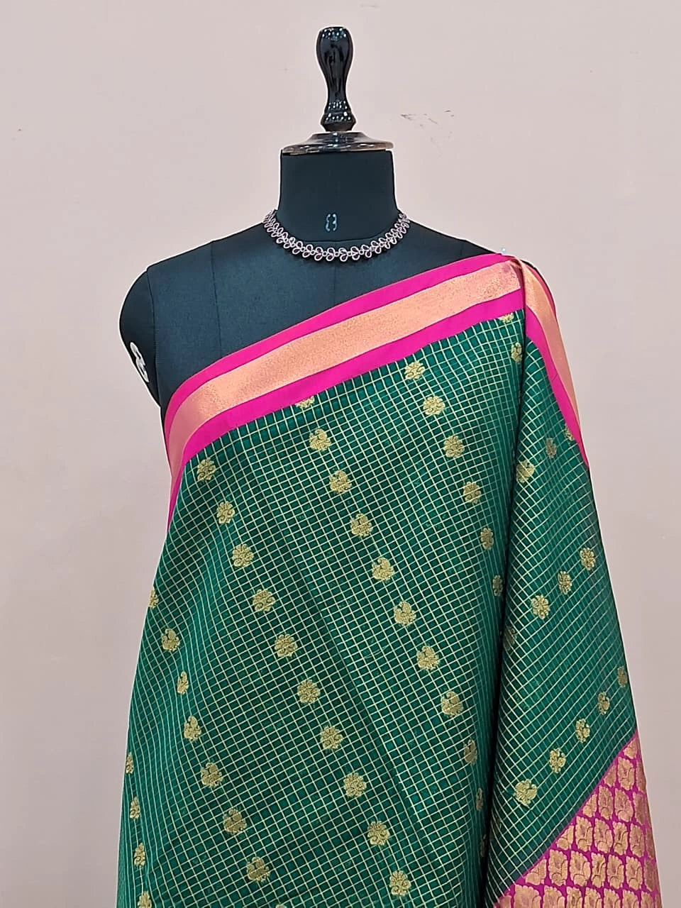 Green Chettinad Silk Cotton Saree 1
