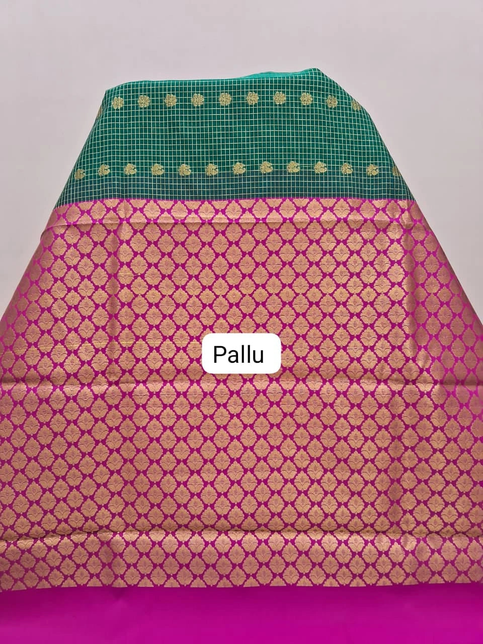 Green Chettinad Silk Cotton Saree Pallu