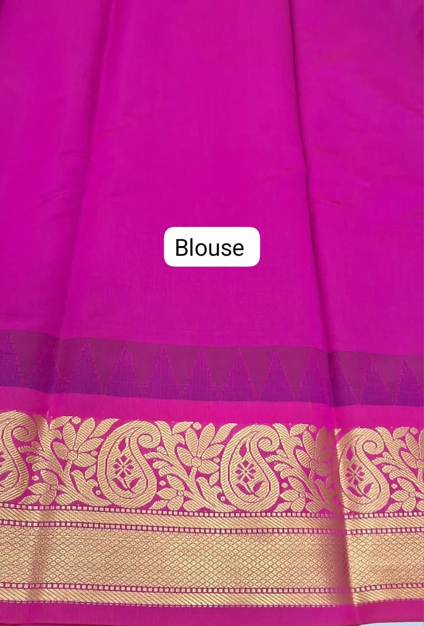 Green Chettinad Silk Cotton Saree Blouse