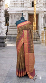Dark Brown Chettinad Silk Cotton Saree