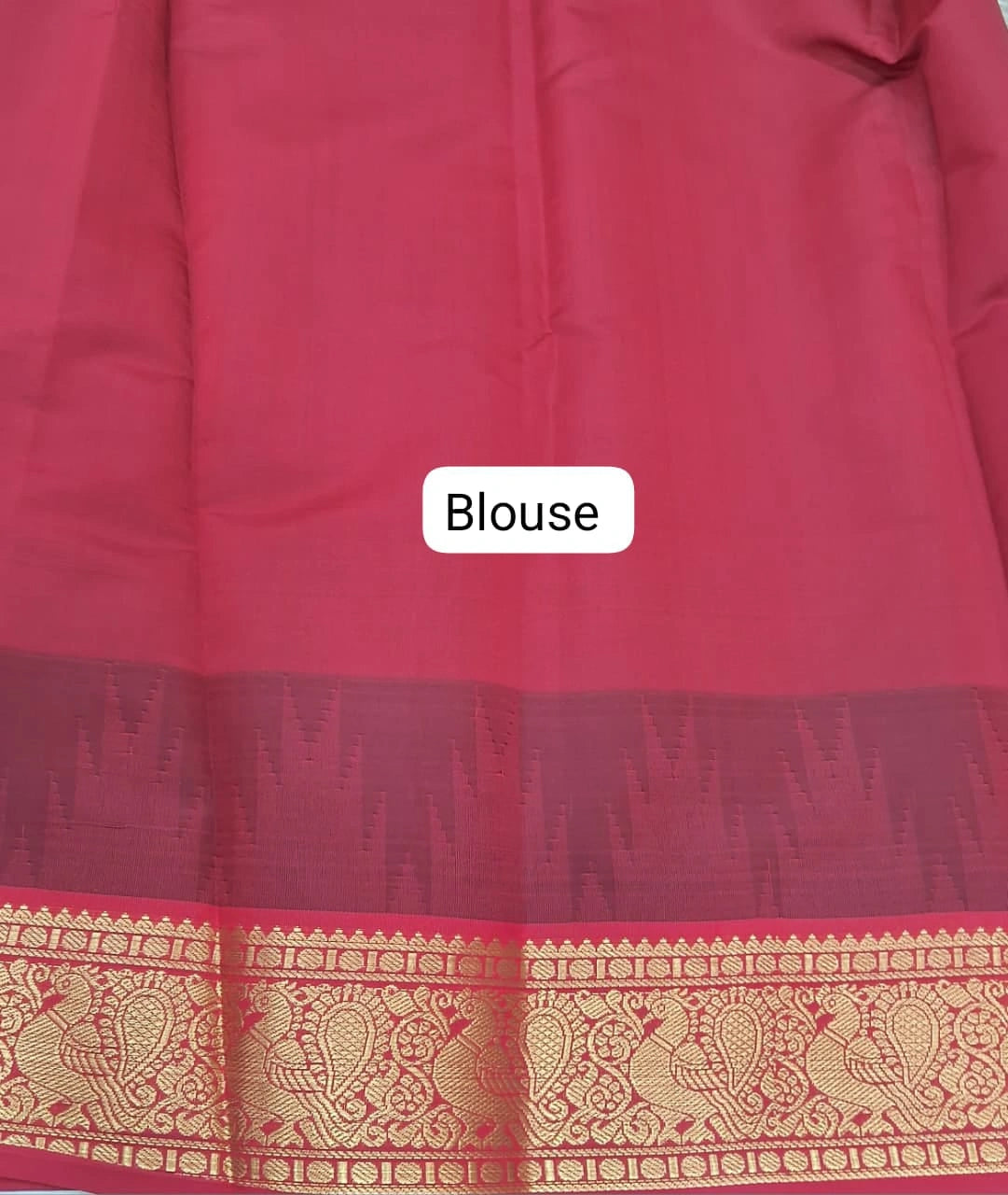 Dark Brown Chettinad Silk Cotton Saree Blouse