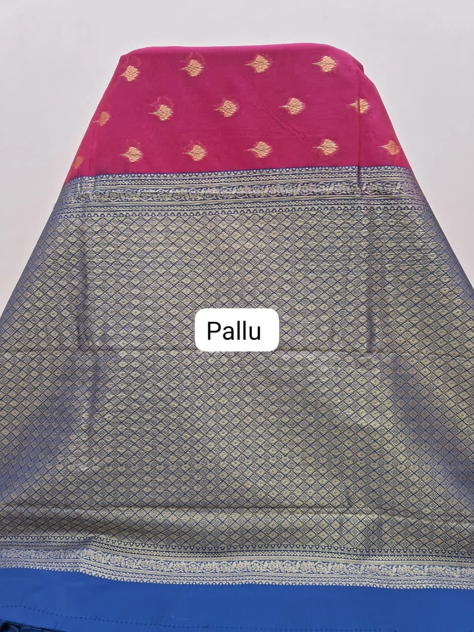 Dark Pink Chettinad Silk Cotton Saree Pallu