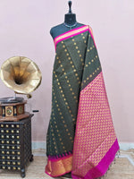 Black Chettinad Silk Cotton Saree