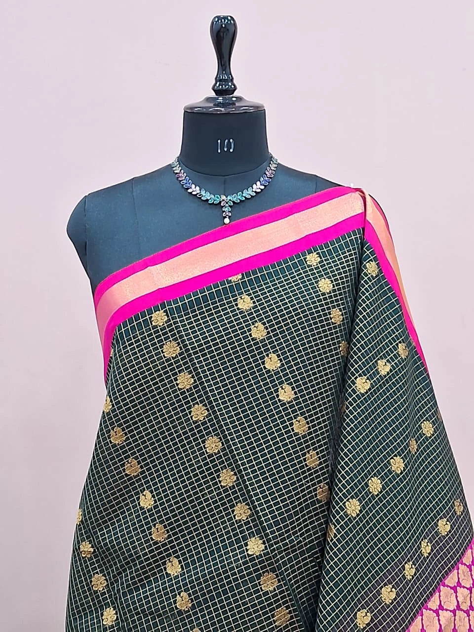 Black Chettinad Silk Cotton Saree 1