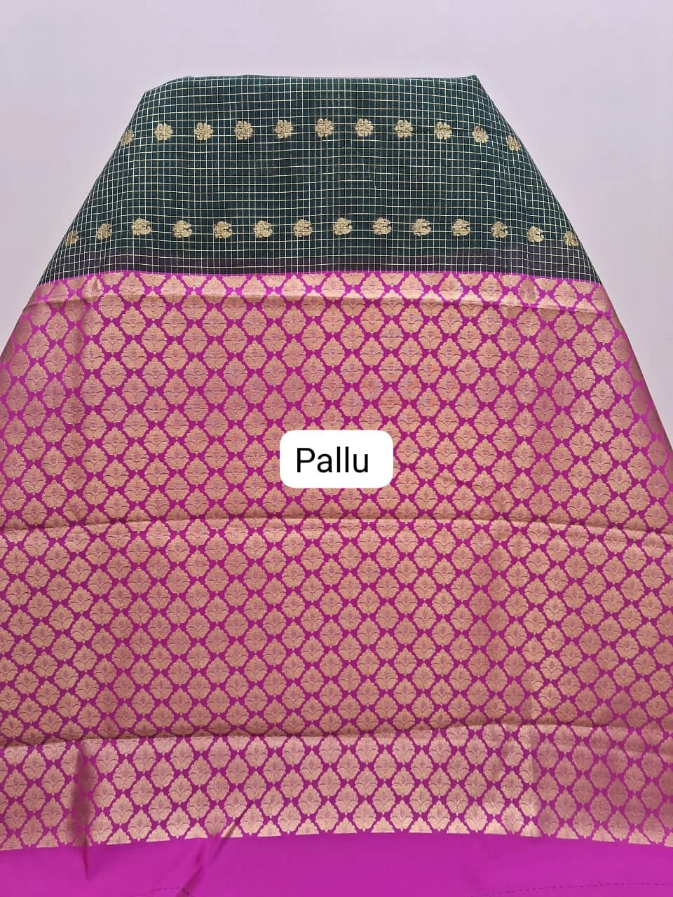Black Chettinad Silk Cotton Saree pallu