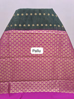 Black Chettinad Silk Cotton Saree pallu