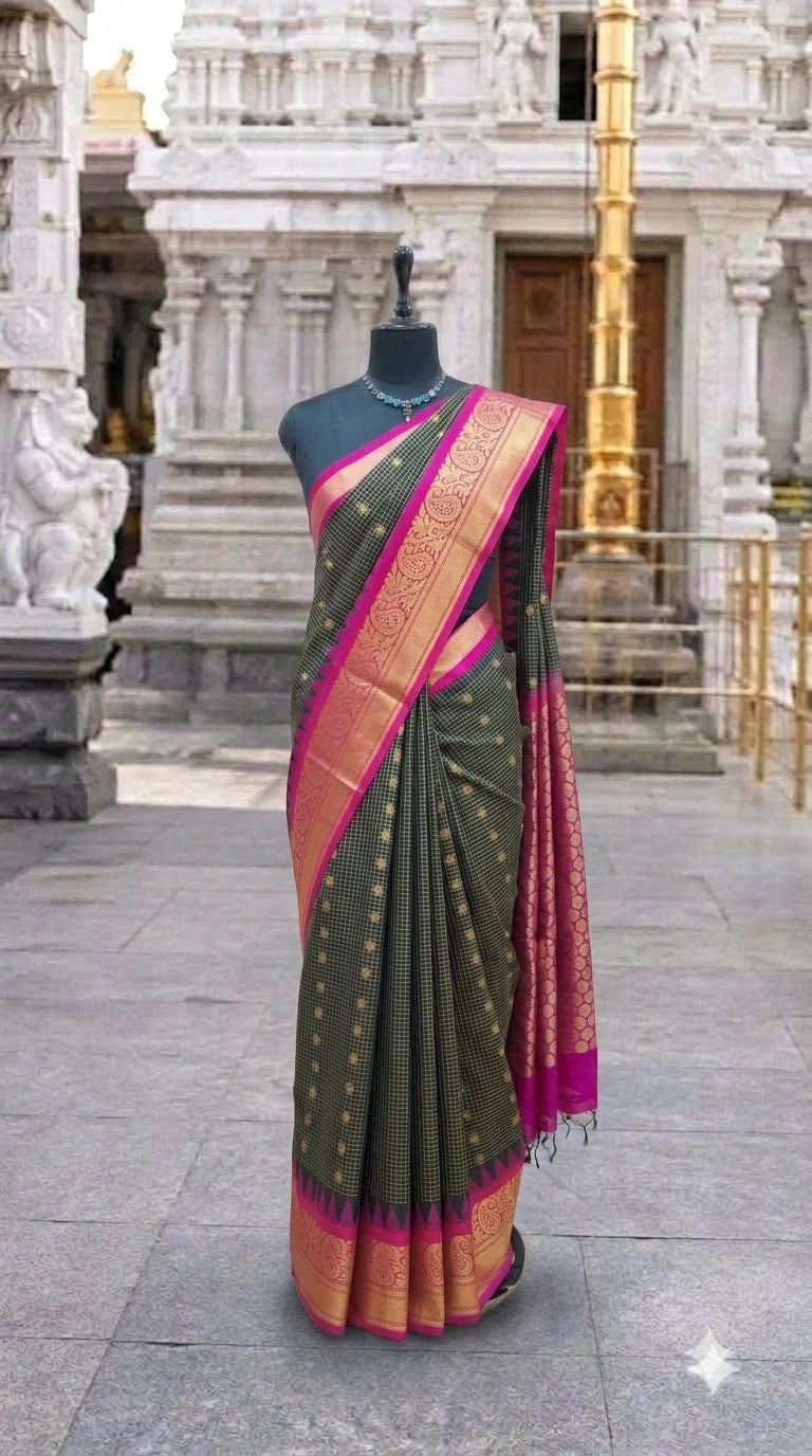 Black Chettinad Silk Cotton Saree