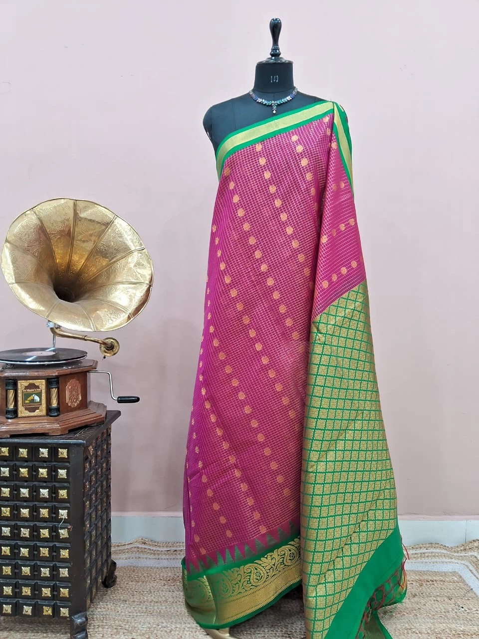 Pink Chettinad Silk Cotton Saree 