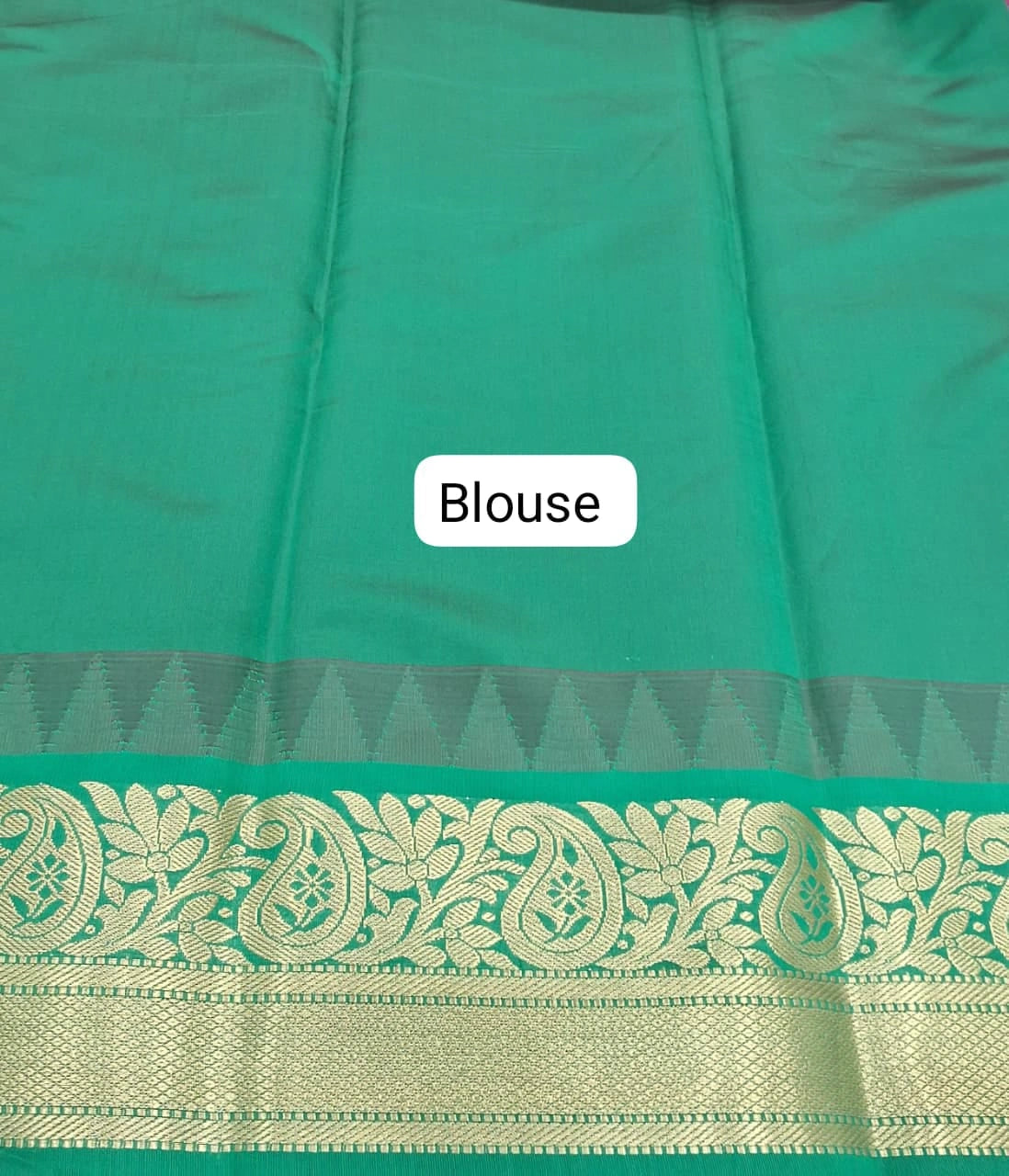 Pink Chettinad Silk Cotton Saree Blouse