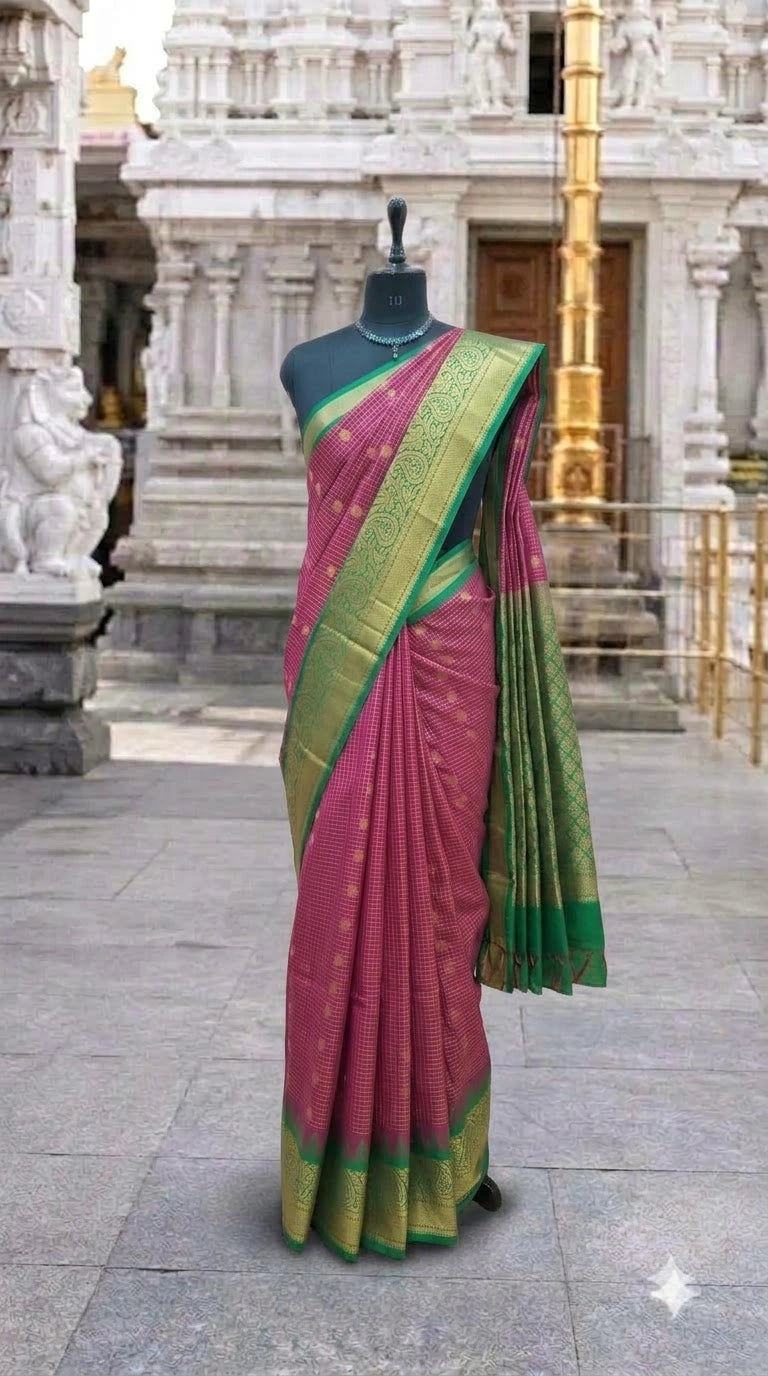 Pink Chettinad Silk Cotton Saree