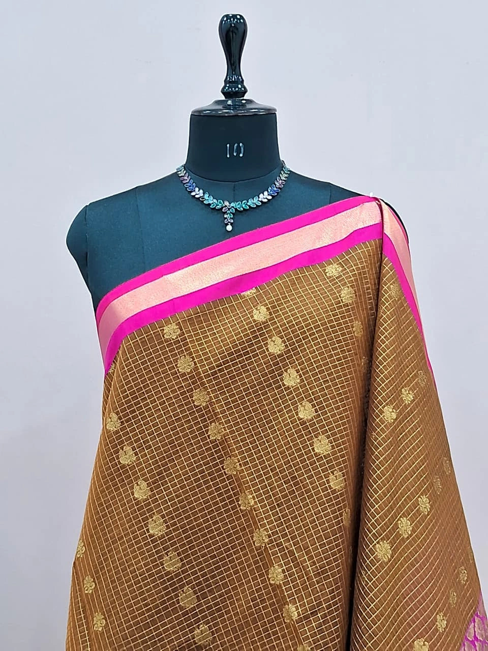 Brown Chettinad Silk Cotton Saree 1