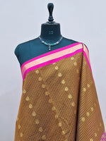 Brown Chettinad Silk Cotton Saree 1