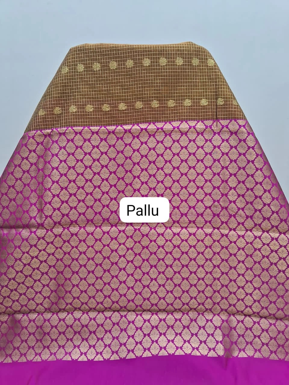 Brown Chettinad Silk Cotton Saree pallu