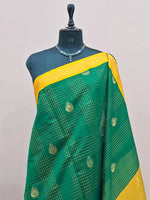 Bottle Green Chettinad Silk Cotton Saree 1