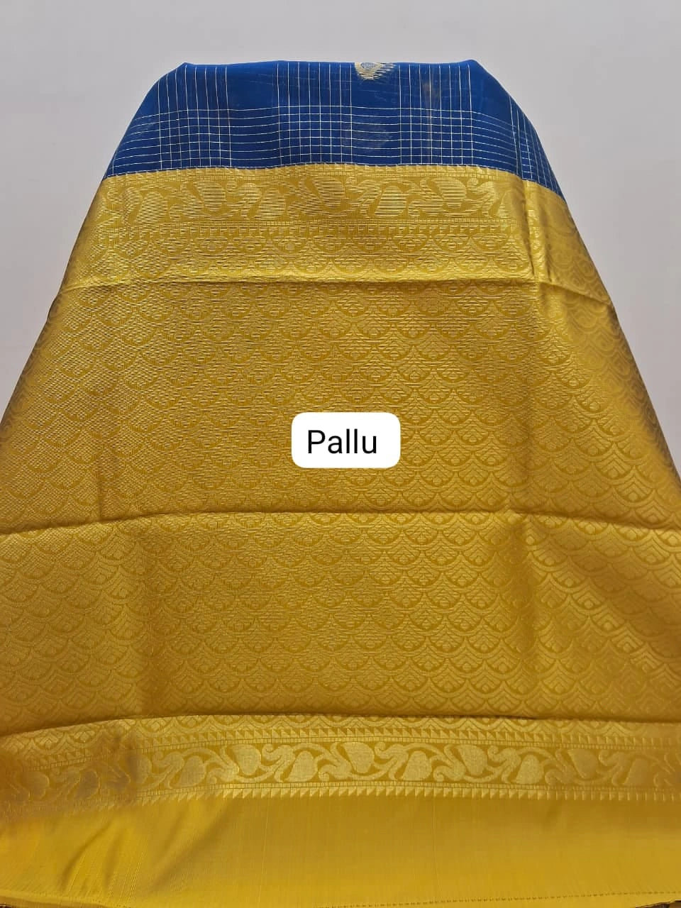 Royal Blue Chettinad Silk Cotton Saree Pallu