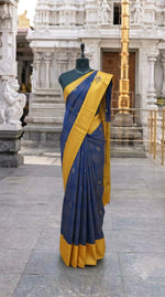 Royal Blue Chettinad Silk Cotton Saree