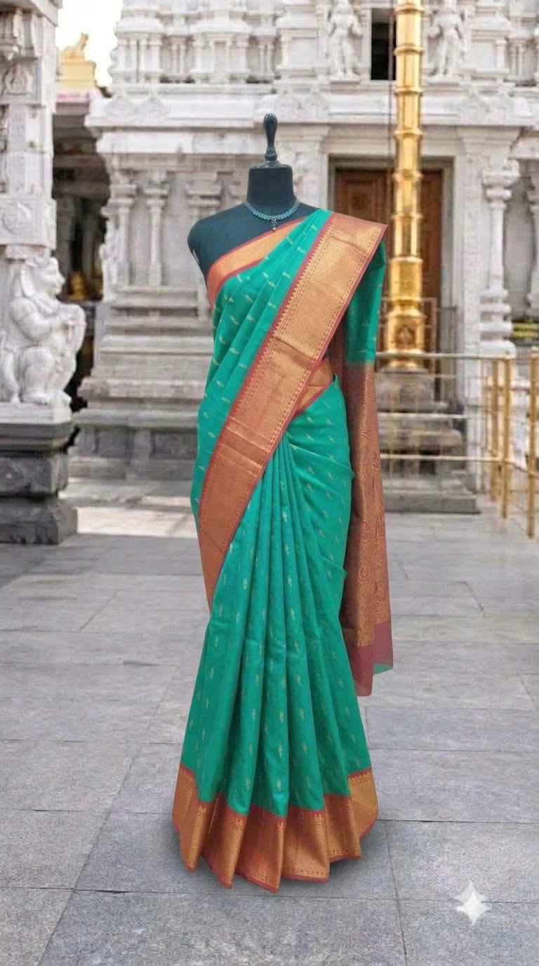 Rama Green Chettinad Silk Cotton Saree