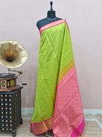 Parrot Green Chettinad Silk Cotton Saree