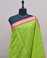 Parrot Green Chettinad Silk Cotton Saree 1