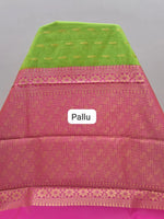 Parrot Green Chettinad Silk Cotton Saree Pallu
