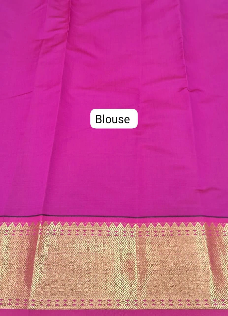 Dark Bottle Green Chettinad Silk Cotton Saree Blouse