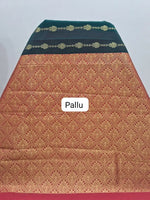 Dark Bottle Green Chettinad Silk Cotton Saree Pallu