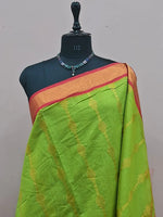 Parrot Green Chettinad Silk Cotton Saree 1