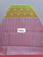 Citron Green Chettinad Silk Cotton Saree Pallu