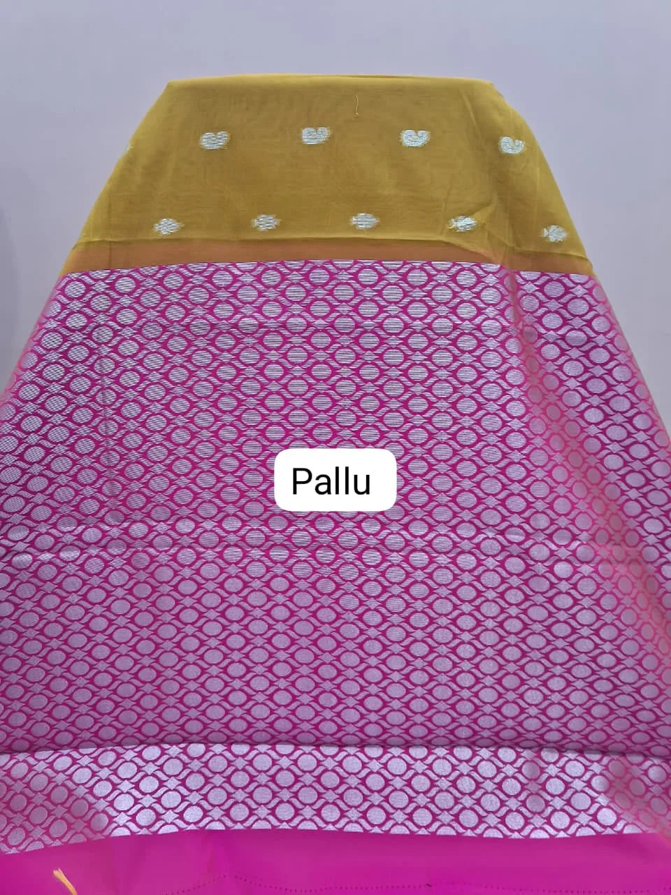 Olive Green Chettinad Silk Cotton Saree pallu