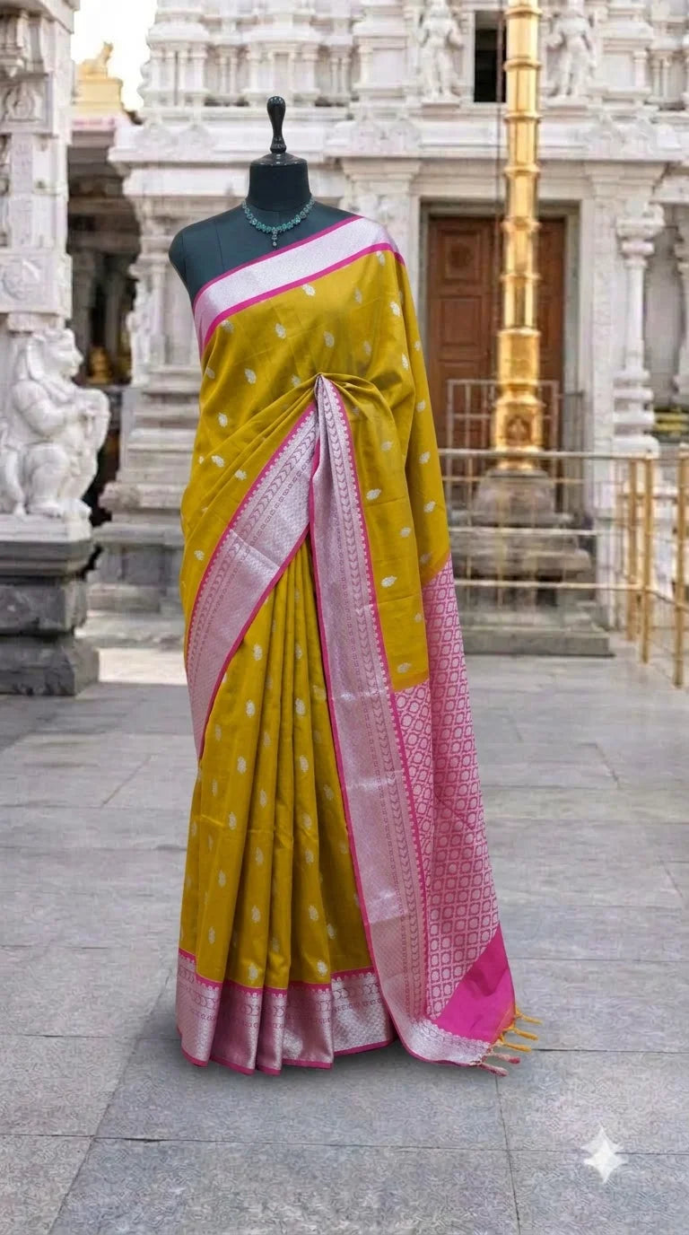 Olive Green Chettinad Silk Cotton Saree