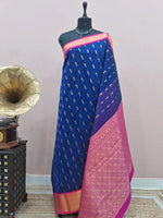 Navy Blue Chettinad Silk Cotton Saree