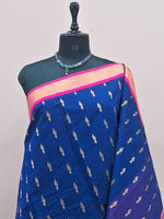 Navy Blue Chettinad Silk Cotton Saree 1
